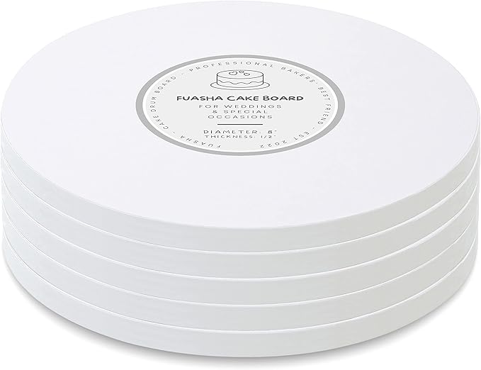 White Cake Drum Boards Round 8 inch Cake Board (5 Pack