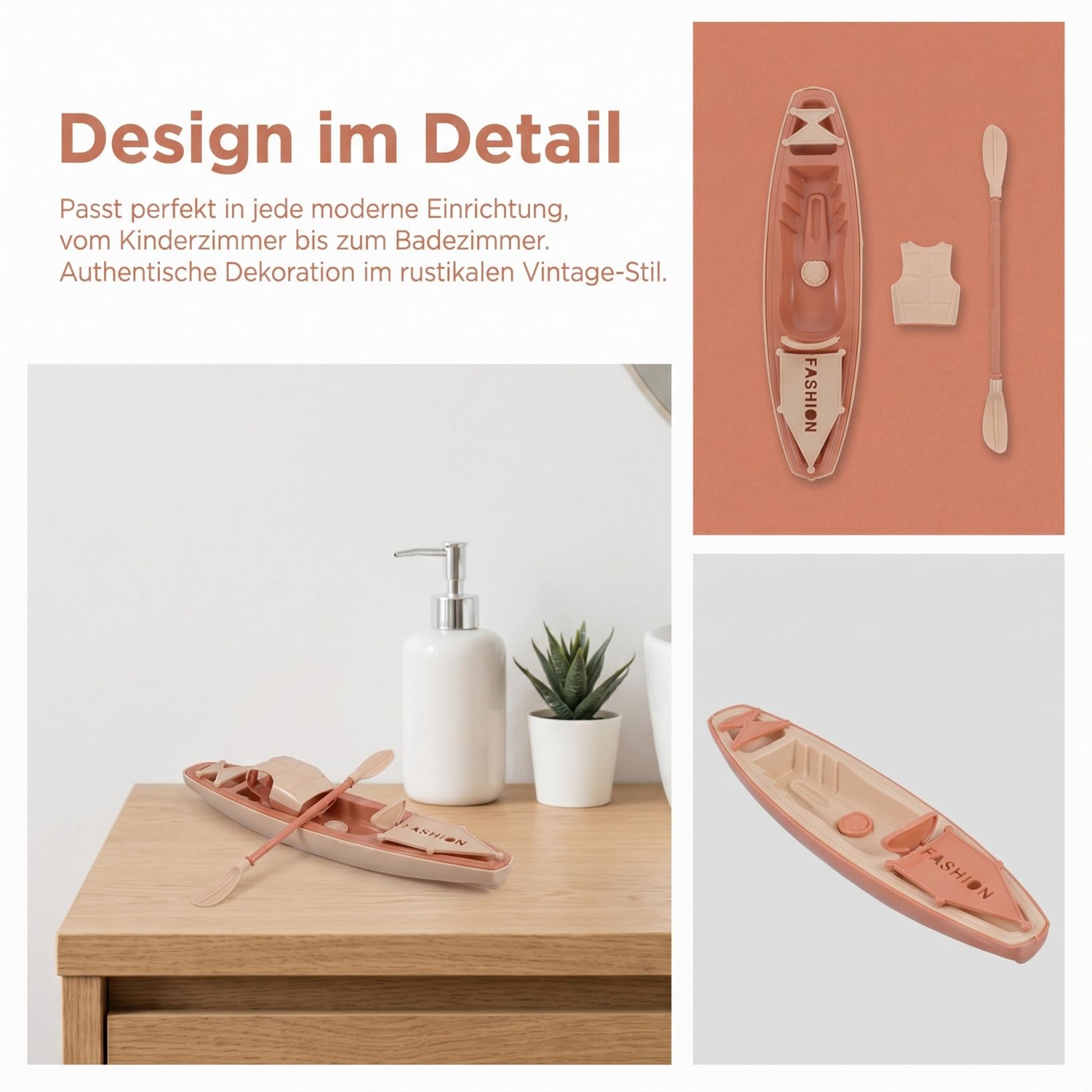 Toyvian 3 adornos de barco de plástico de 19 5 cm para kayak de juguete de remo de canoa para decoración de tartas de cumpleaños, decoración de mesa de oficina