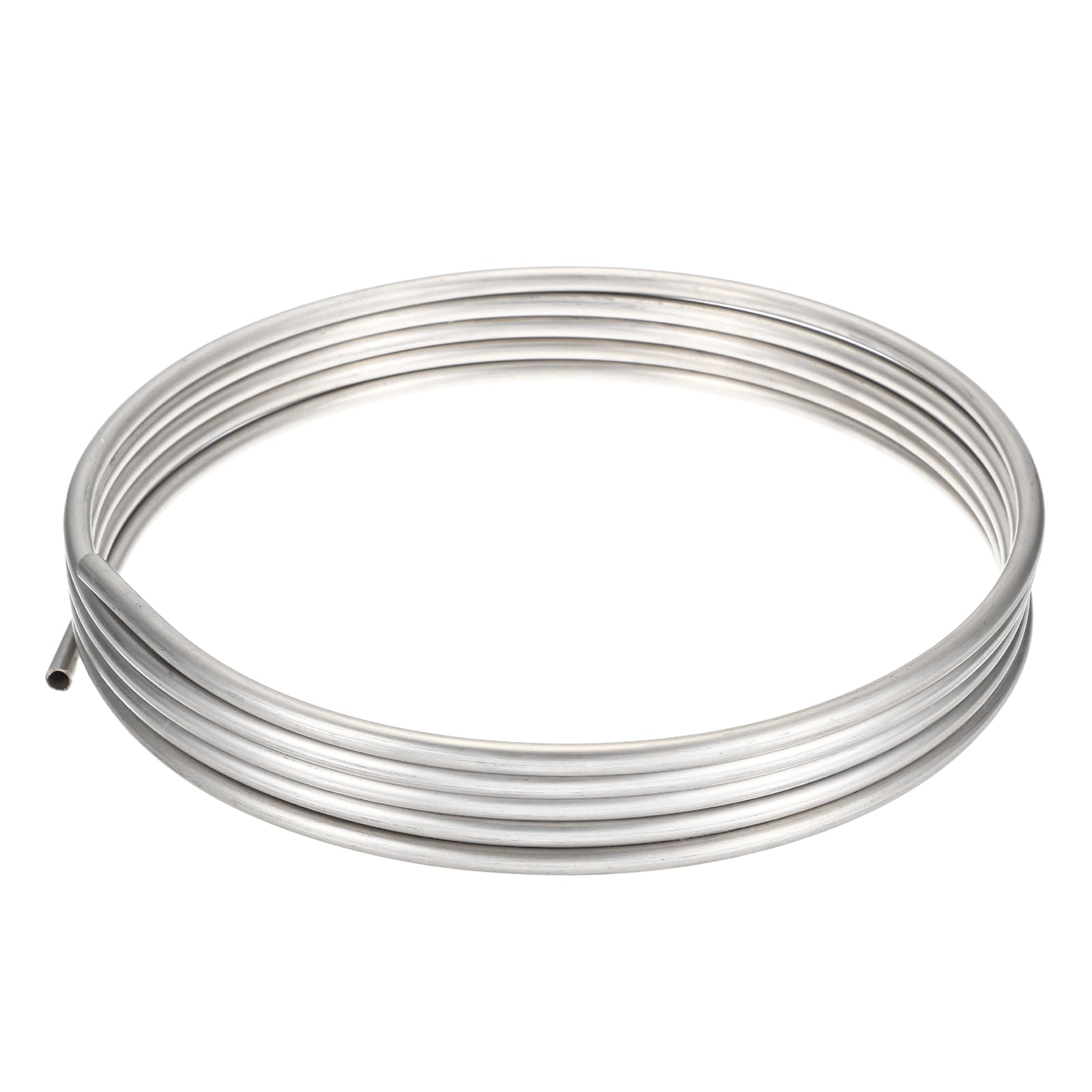 sourcing map Stainless Steel Tubing Coil, 1/16" Wall Thickness 3/8" OD x 15.75 ft Industrial 304 Stainless Steel Coil Tube, Flexible Welded Steel Tubing Round Metal Pipe, Silver Tone