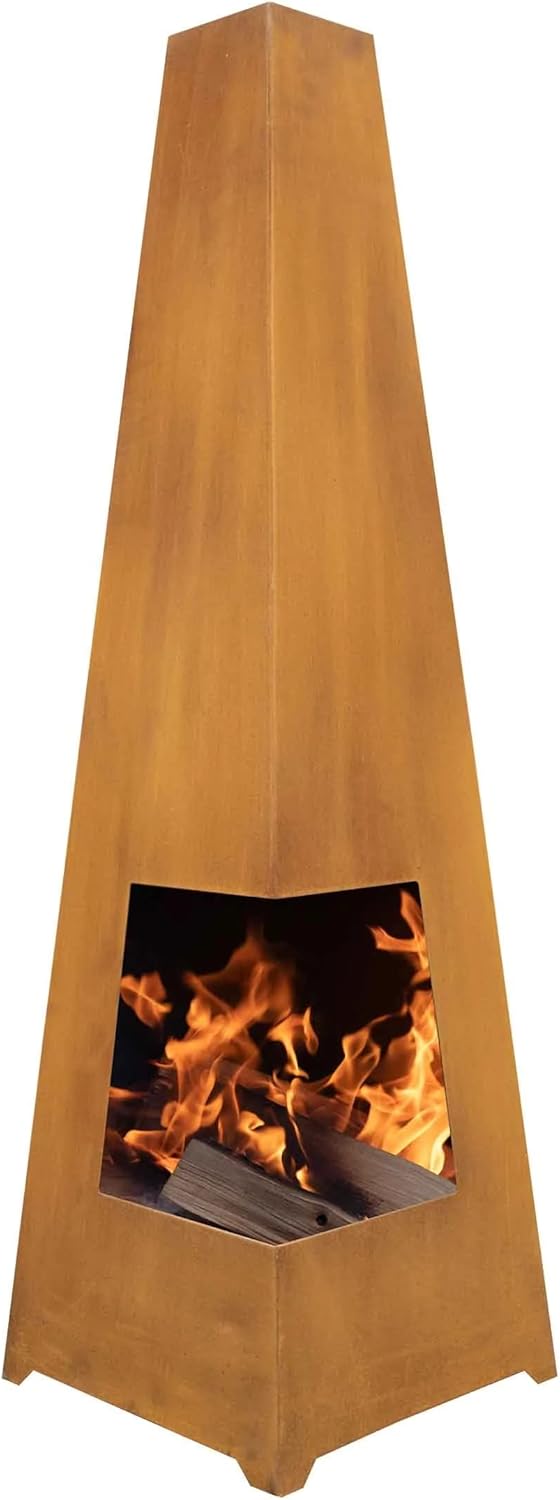 Dellonda Pyramid Chiminea, Wood Burner, Heater for Outdoors/Gardens