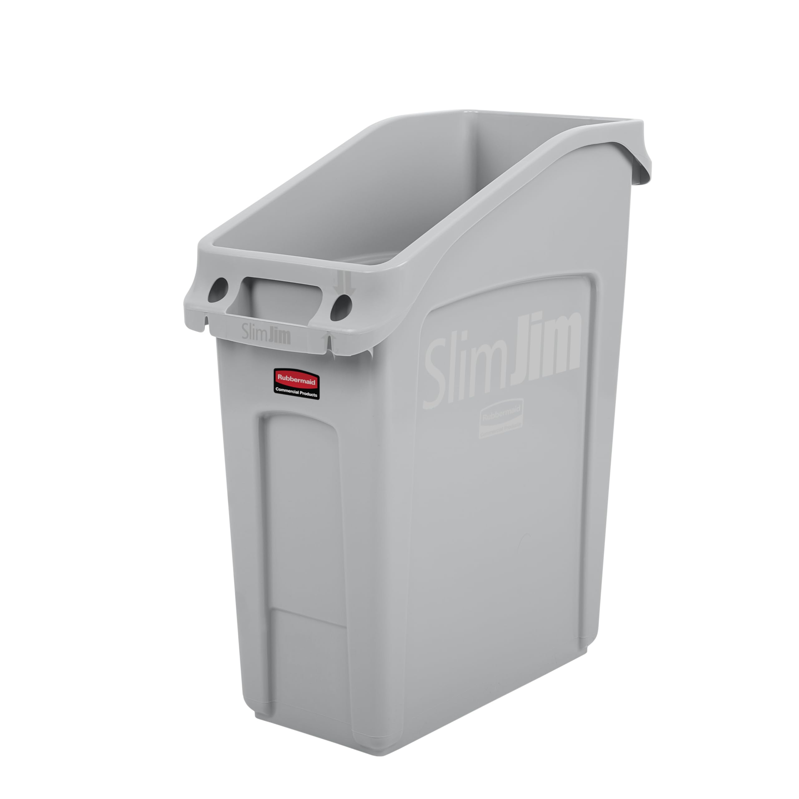 Rubbermaid Commercial Products 2026695 Slim Jim Under-Counter Trash Can with Venting Channels, 13 Gallon, Gray