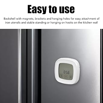 Digital Meat Thermometer, 2 Probes Convertible Temperature Digital Food Thermometer with Touch Screen, Settable Time Instant Read Food Thermometer for Kitchen, Outdoor Grilling BBQ