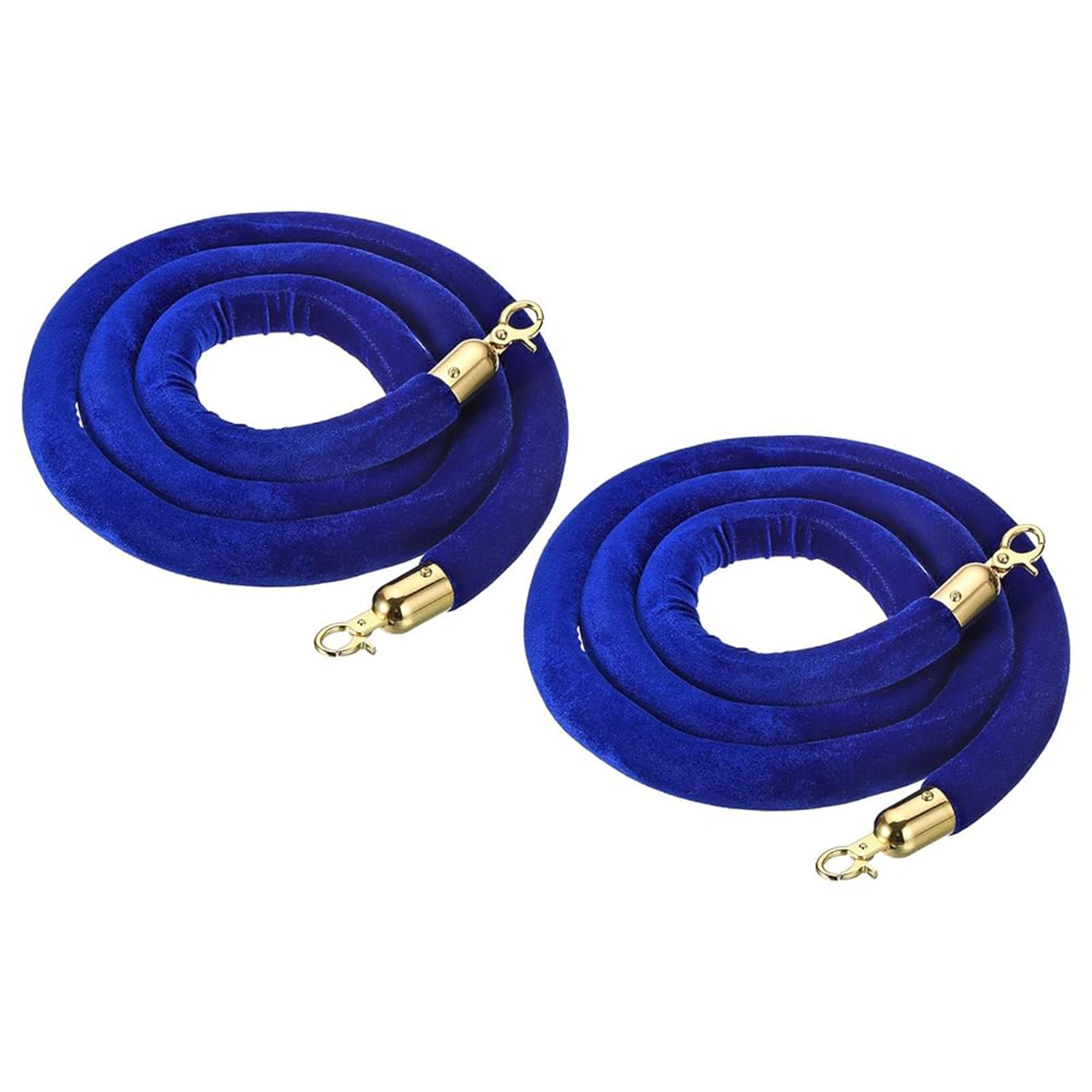 Corda per il controllo della folla con moschettone, 90 cm, corda blu per pali e divisori, per hotel e teatri, confezione da 2