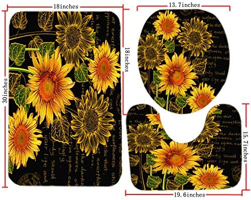 Miniatura 3 de Wodejia - cortina de baño, cubierta de inodoro, alfombra, accesorios de cuatro piezas, tela de poliéster, impresión 3D