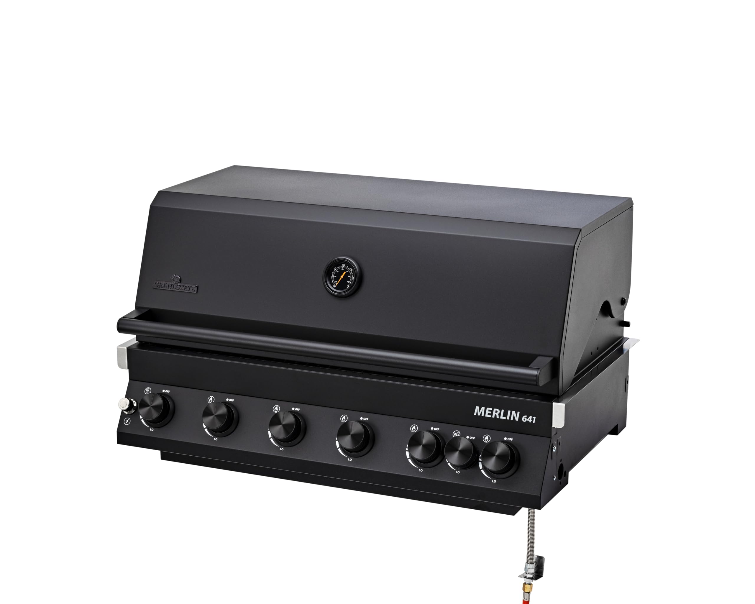 Merlin 641 Built-In, Einbaugrill (Farbe: schwarz-matt), 6 Brenner, Gussrost