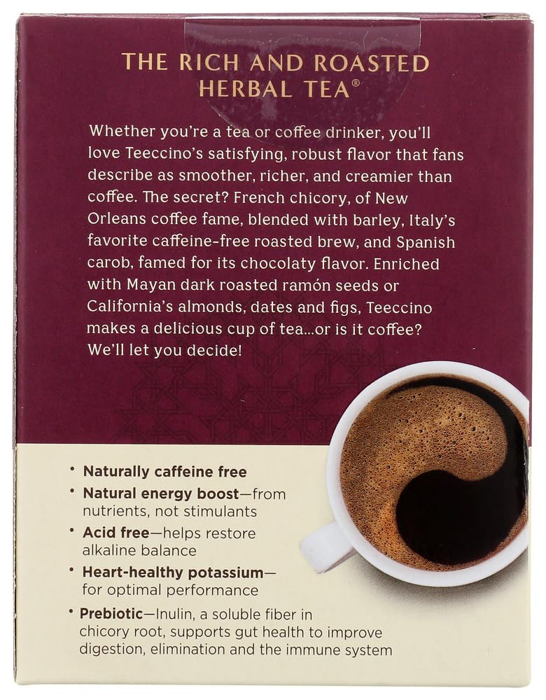 Teeccino Chicory Roasted Herbal Tea Sampler Pack (French Roast, Hazelnut, Vanilla Nut and Chocolaté), Caffeine Free, 12 Tea Bags (Pack of 2) - Image 3