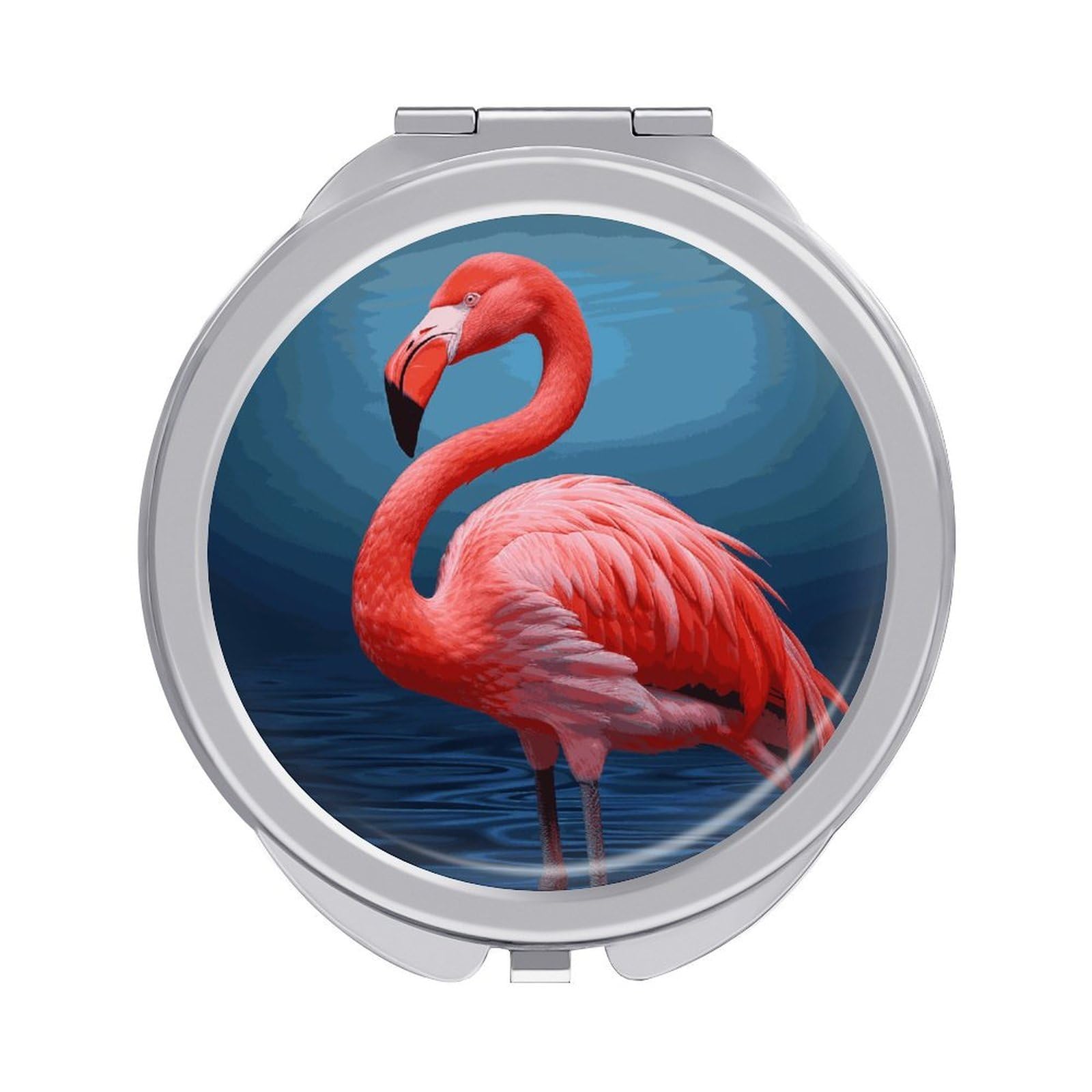 VstaDank Animal Flamingo Compact Mirror for Purses Round Fashion Travel Makeup Mirror 2X /1x Magnifying Double Sides Mini Mirrors Portable Pocket Mirrors for Handbag Purse Women Gift