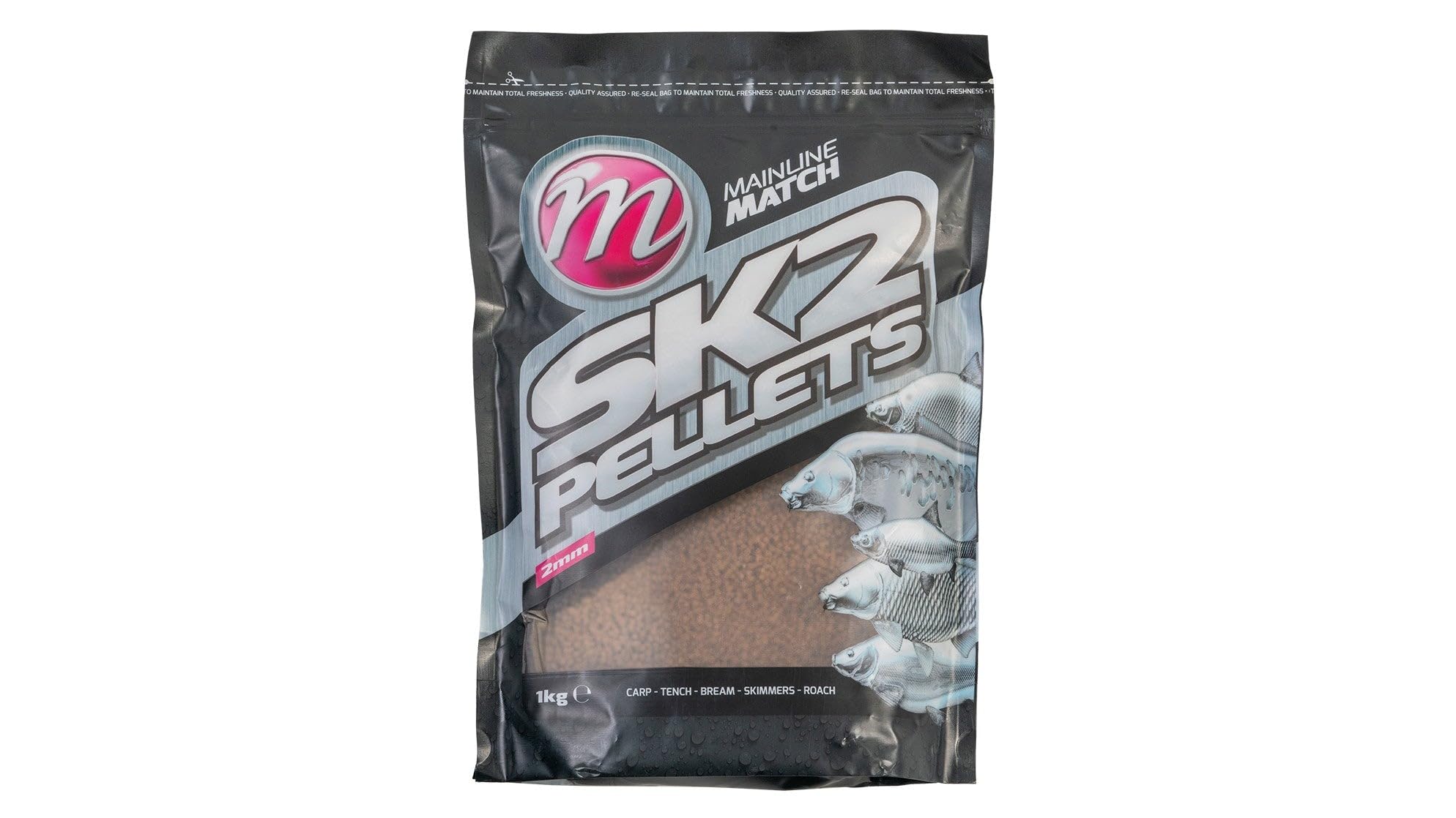 Mainline Baits SK2 2mm Coarse Pellet 1kg | Match Fishing Bait Pellets | Fast Dissolving | for Skretting Technique Targeting Skimmers and F1 Carp | Consistent Size Shape and Breakdown Rate