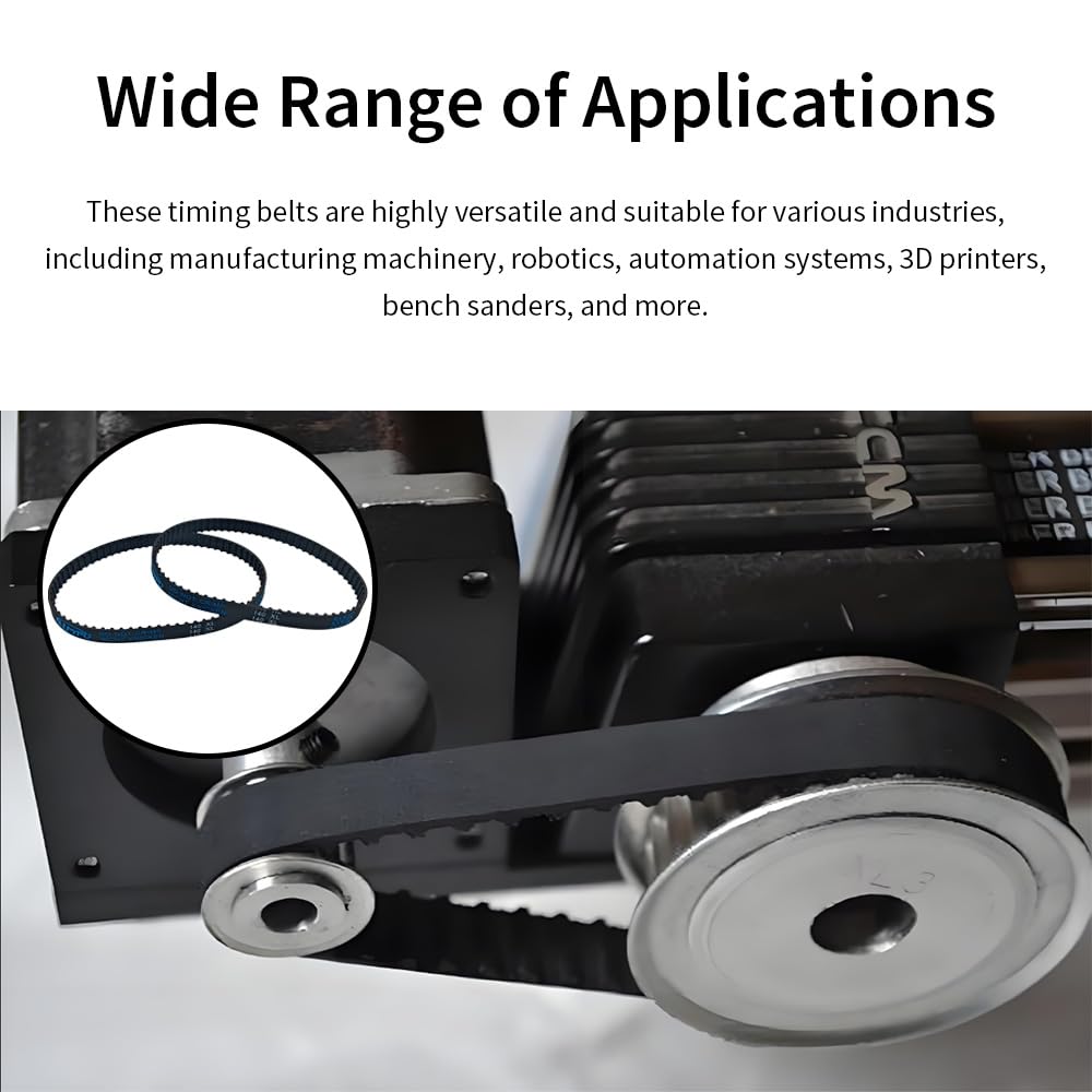 2Pcs 140XL037 Timing Belt 10mm Width 70 Teeth Cogged Rubber Synchronous Closed Loop Small Gear Drive Belts for 3D Printer Air Compressor Carbon Belt Replacement Disc Tabletop Sander Black — Amazon image 7