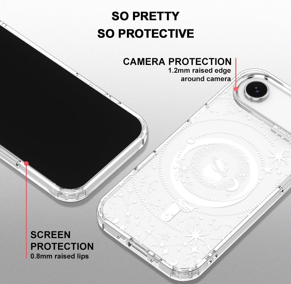 MOSNOVO for iPhone Air Case | Compatible with Magsafe | Military Grade 6.6ft Drop Tested | Camera Control | Clear with Galaxy Design - Image 4