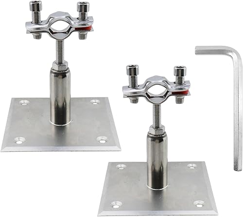 2 soportes de tubería de 1.969-3.937 in de altura ajustable, abrazaderas de diámetro exterior de 0.591-0.748 in de acero inoxidable 304 para montaje