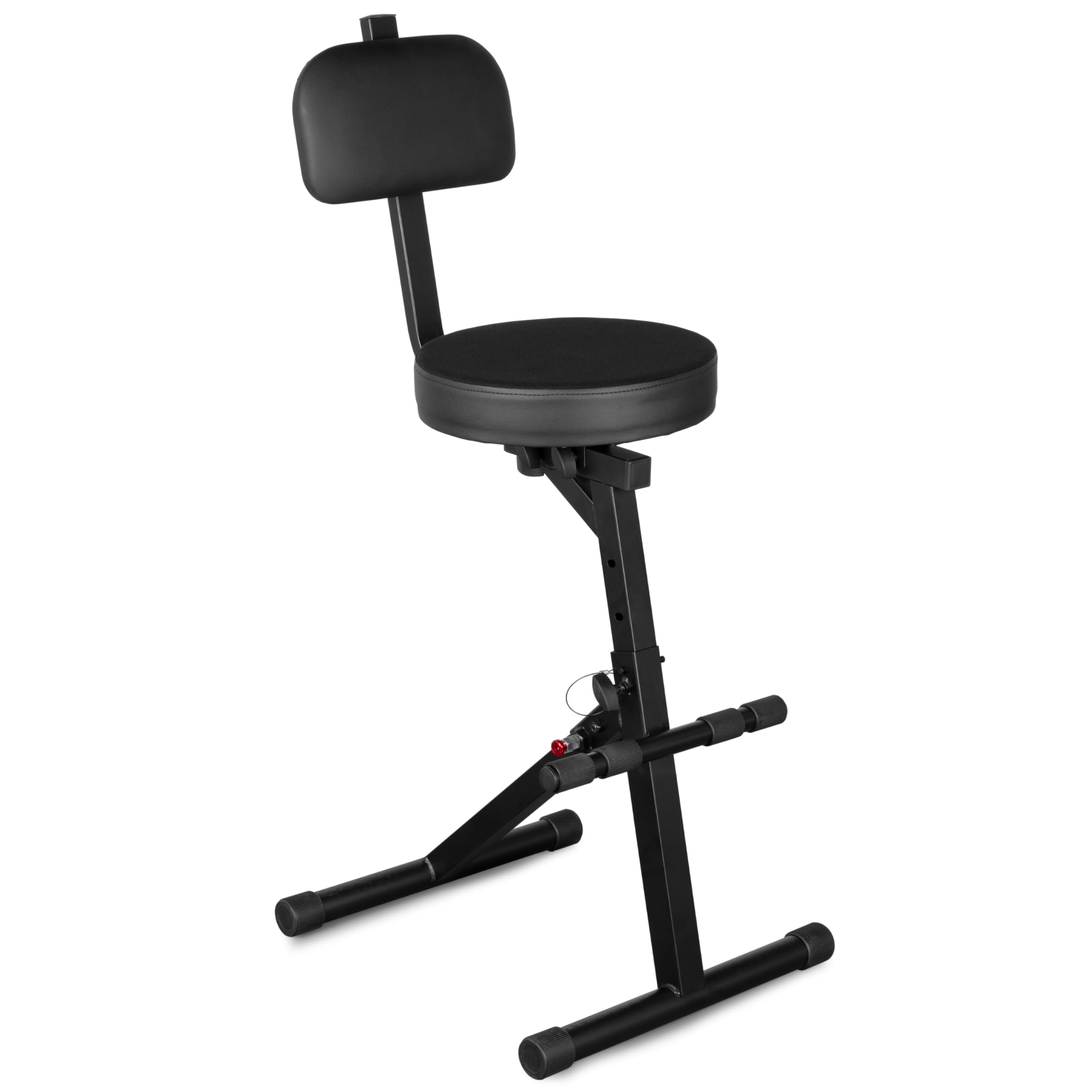 VONYX GST15 Tabouret de Guitariste avec Dossier - 5 Hauteurs Réglables, Mousse à Mémoire de Formes, Maxi 100kg, Pieds Antidérapants, Un Tabouret Idéal pour Jouer de la Guitare Confortablement