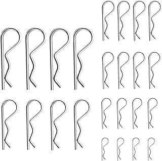 24 PCS Cotter Pin Assortment Kit, R Clips Heavy Duty Zinc Plated Cotter Pin Spring Fastener Assortment Kit Hitch Pins Clips