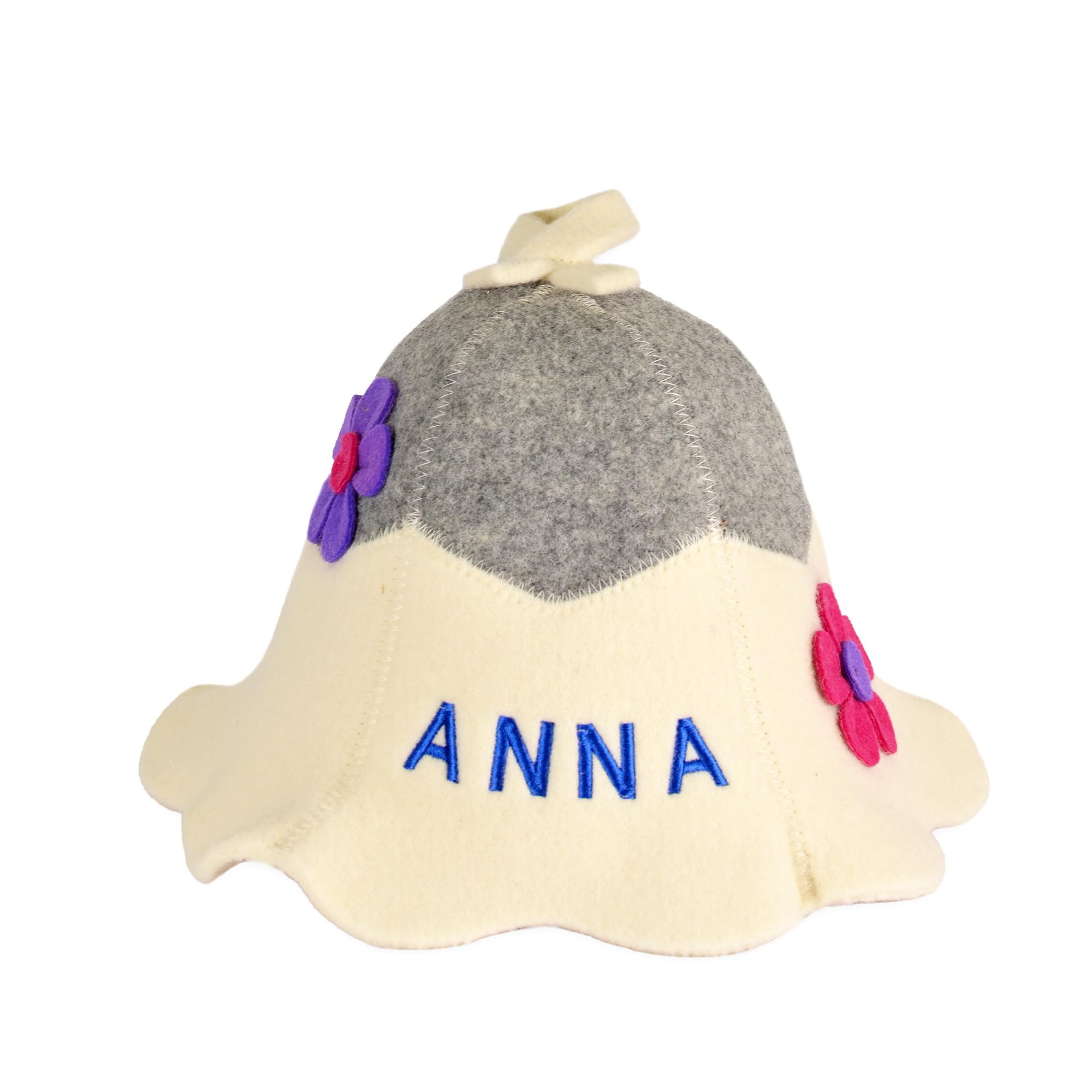Personalized Organic Wool Sauna Hat – Embroidered Name - Sauna Hair Protector – Premium Felt Sauna Cap, Gift for Women – Traditional Russian Banya Hat