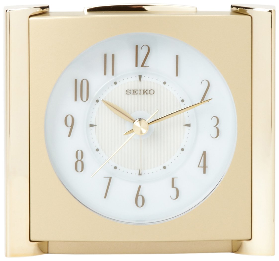 Seiko Bedside Alarm Get Up and Glow Clock GoldTone Metallic Case Amazon.in Electronics