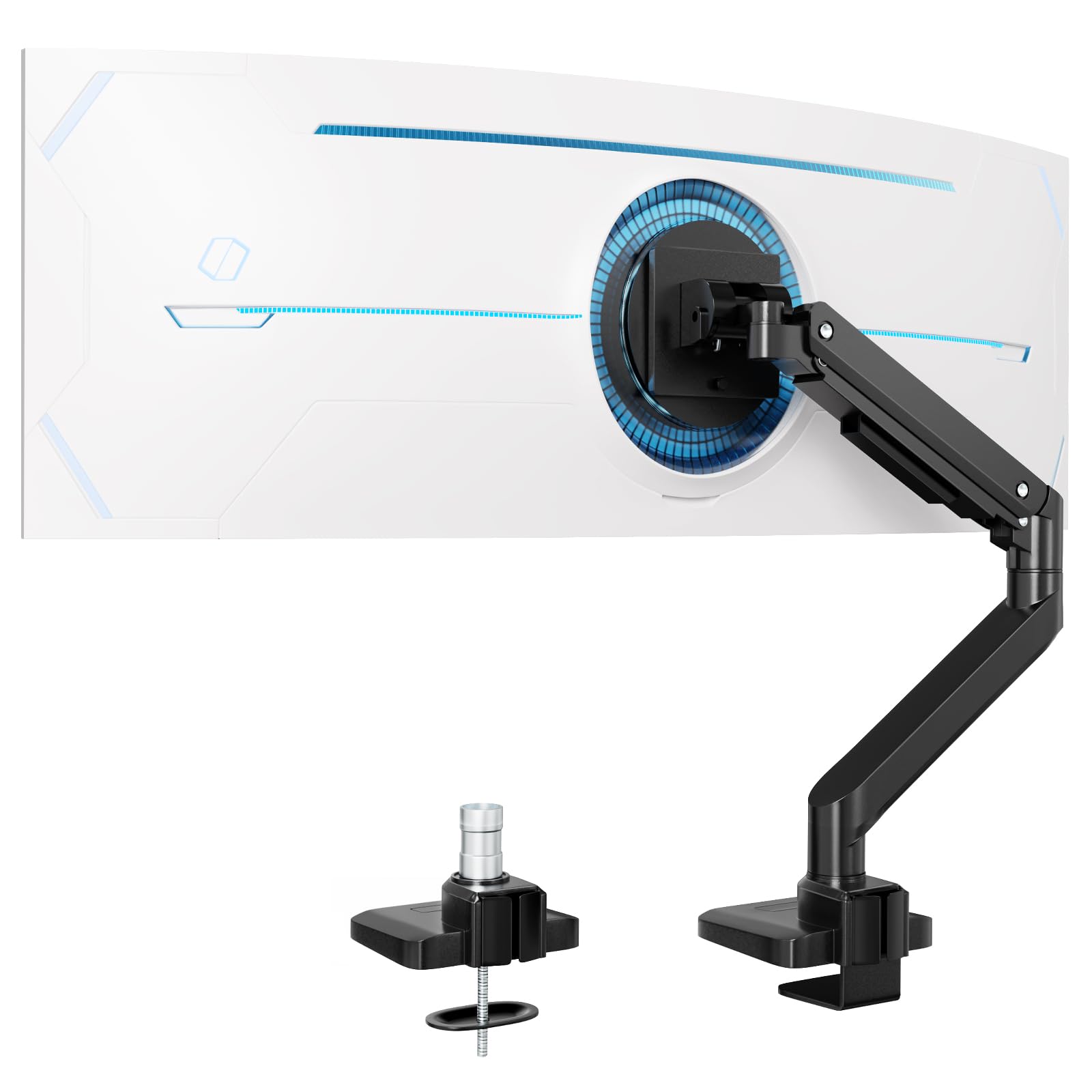 ErgoUnion G6 Supporto Da Scrivania Per Monitor Singolo - Braccio Regolabile Con Molla A Gas, VESA 75/100, Fino A 40'' E 15 Kg - 5