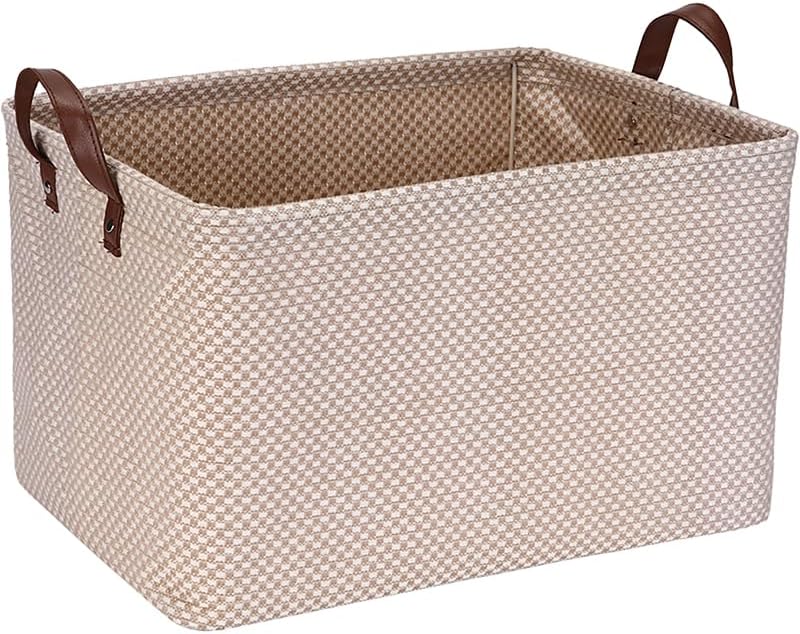 Sea Team - Cesta de almacenamiento cuadrada de yute con soporte d...