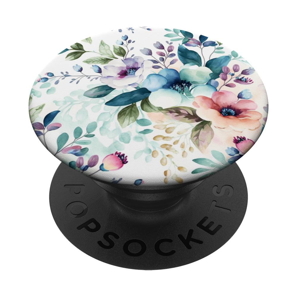 Botanical Watercolor Floral Pattern Design PopSockets Adhesive PopGrip