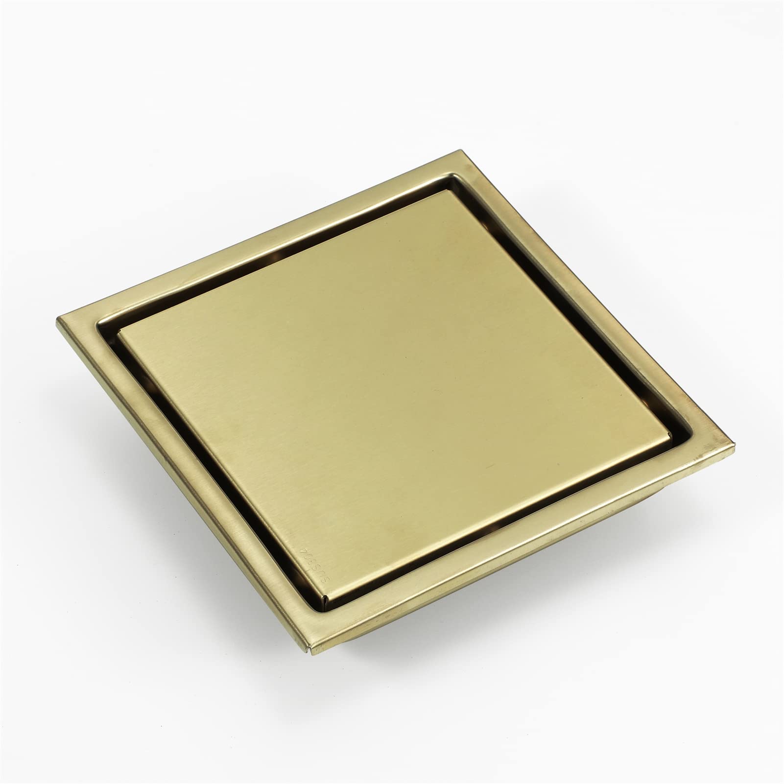 Drain de Douche carré, Drain de Sol Invisible en Acier Inoxydable pour Salle de Bain, Couvercle de Drain de Douche carré Moderne brossé avec Valve en