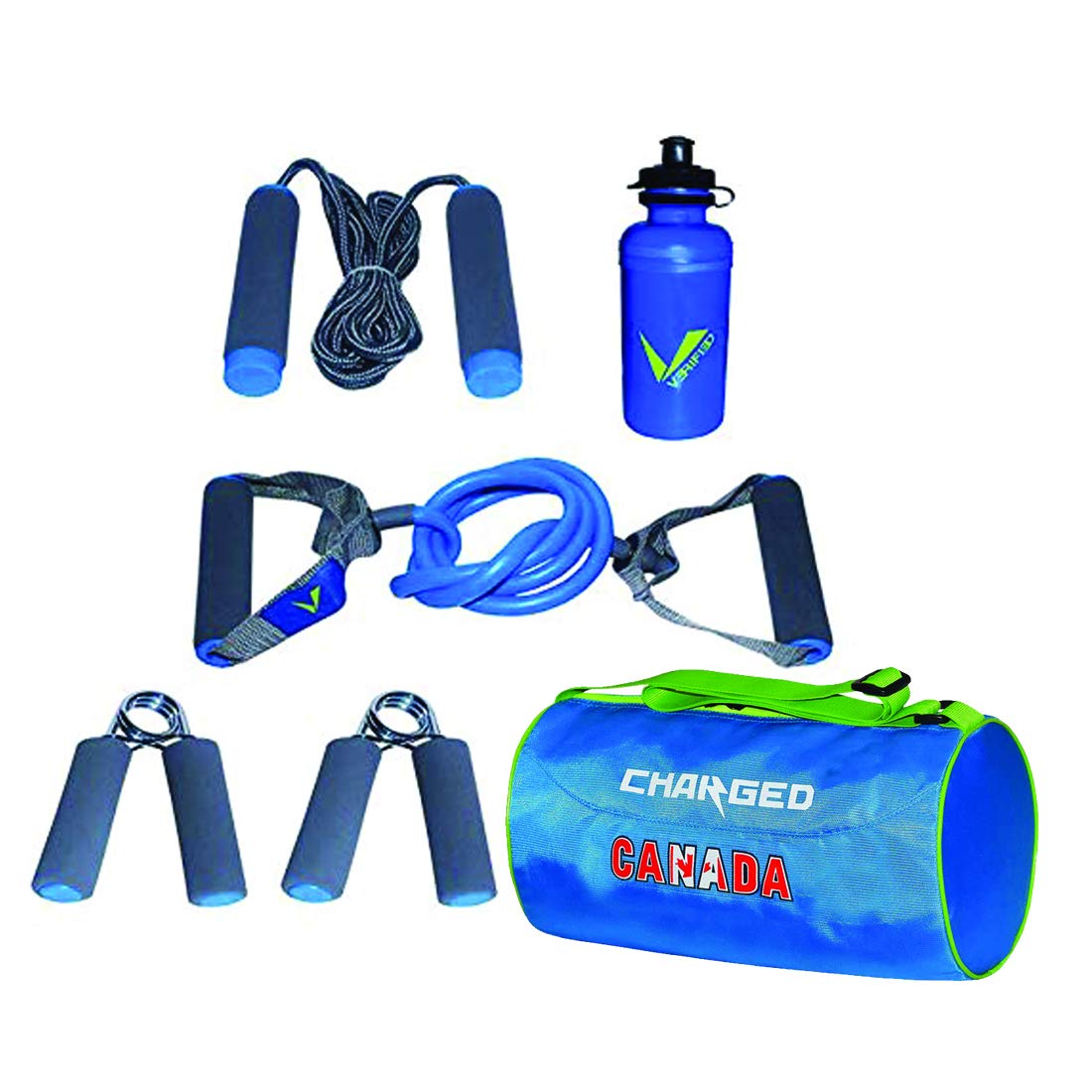 VERIFIED Gym Set Including VF-1027 Training SETWITH Charged Gym Bag Canada Large Sky-image-18