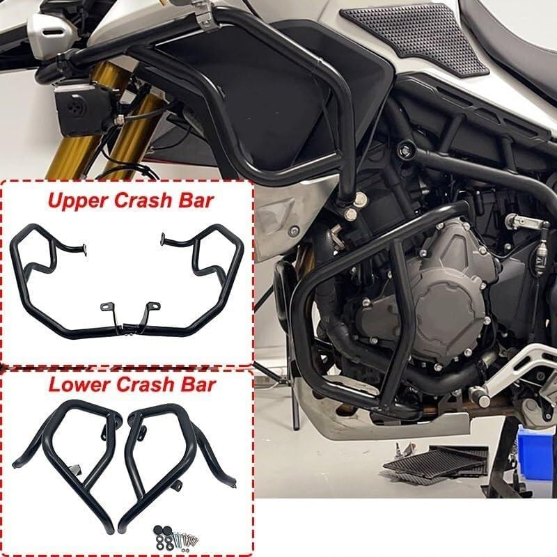 Pare-chocs Tiger 900 GT protection moteur blanc pour voyages et pistes off-road