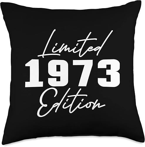 50th Birthday Gifts For Him Her by Art Like Wow 1973 Edition 50 años de edad hombres y mujeres 50 años almohada de cumpleaños 18 x 18 pulgadas