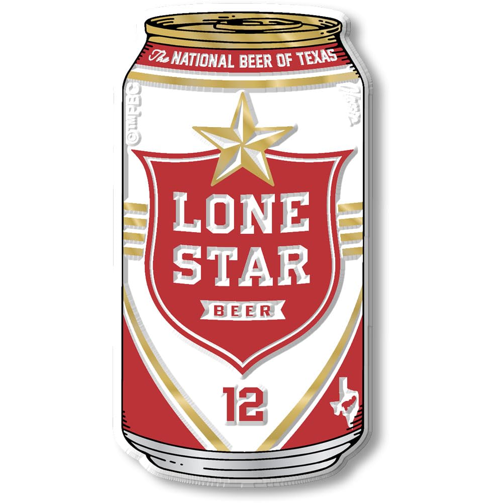Lone Star Beer Can Magnet by Classic Magnets, 3D Rubber Vintage-Style Collectible Gifts Made in the USA, 2.0" x 3.8"