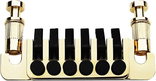 Miniatura 3 de Guyker Guitar TP-6 - Barra de parada de puente  Pieza trasera de puentes vintage de los años 70 con tachuelas e insertos de repuesto compatible con