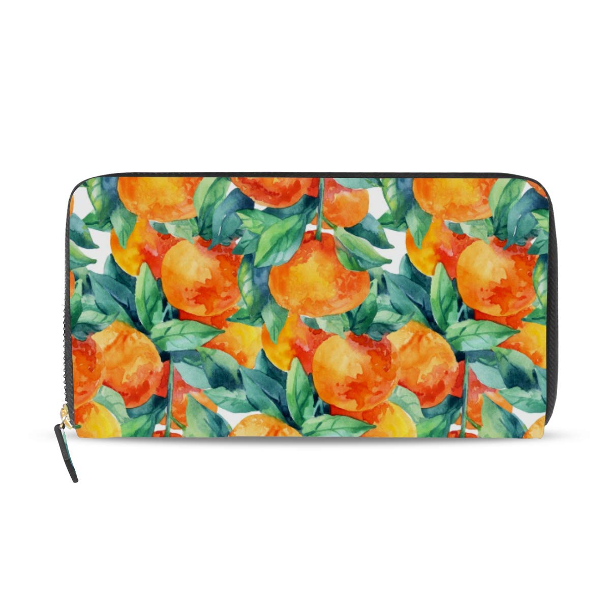 Portefeuille long en cuir aquarelle orange pour ne plus jamais perdre vos cartes