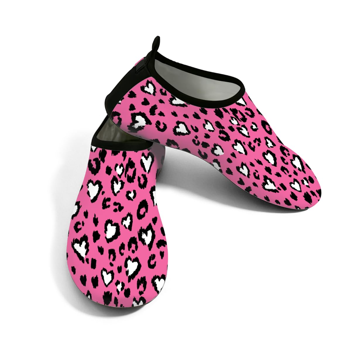 Water Shoes for Women Men Leopard Print Beach Shoes Quick Dry Anti-Slip Barefoot Shoes Swim Aqua Socks Water Park Essentials for Boat, Pool, River, Surf -S XX-Large