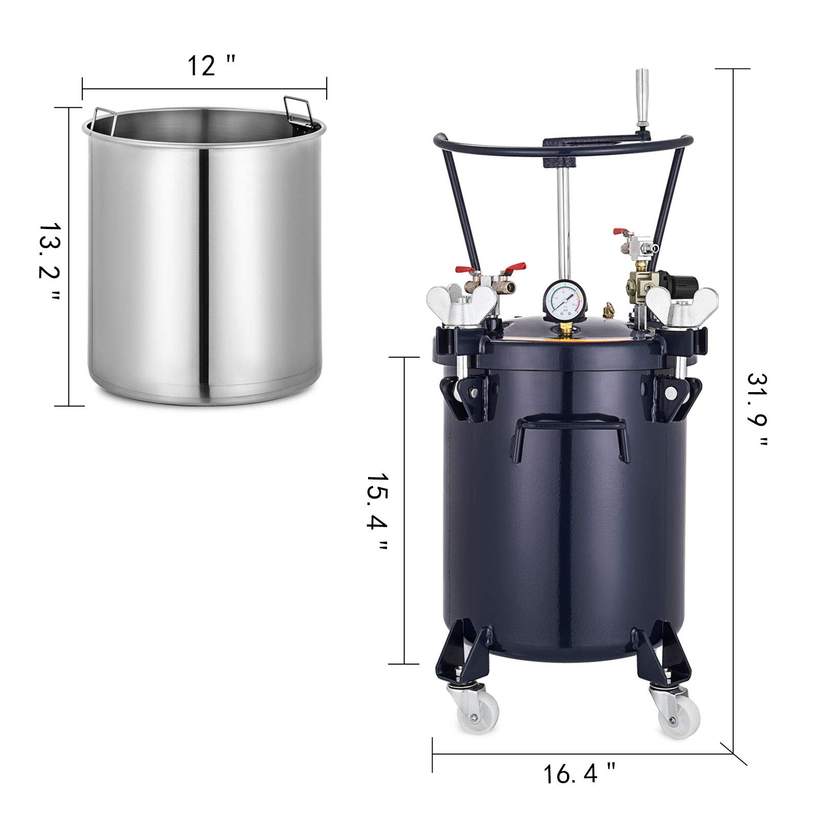 Buy Techlifer 5 Gallon Spray Paint Pressure Tank 20L Automatic Air