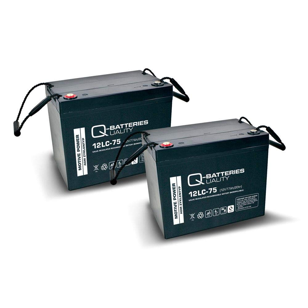 Akumulator zastępczy do Invacare G23 2 szt. Qbatteries 12LC-75/12 V - 77 Ah ołów akumulator typ cykli AGM VRLA