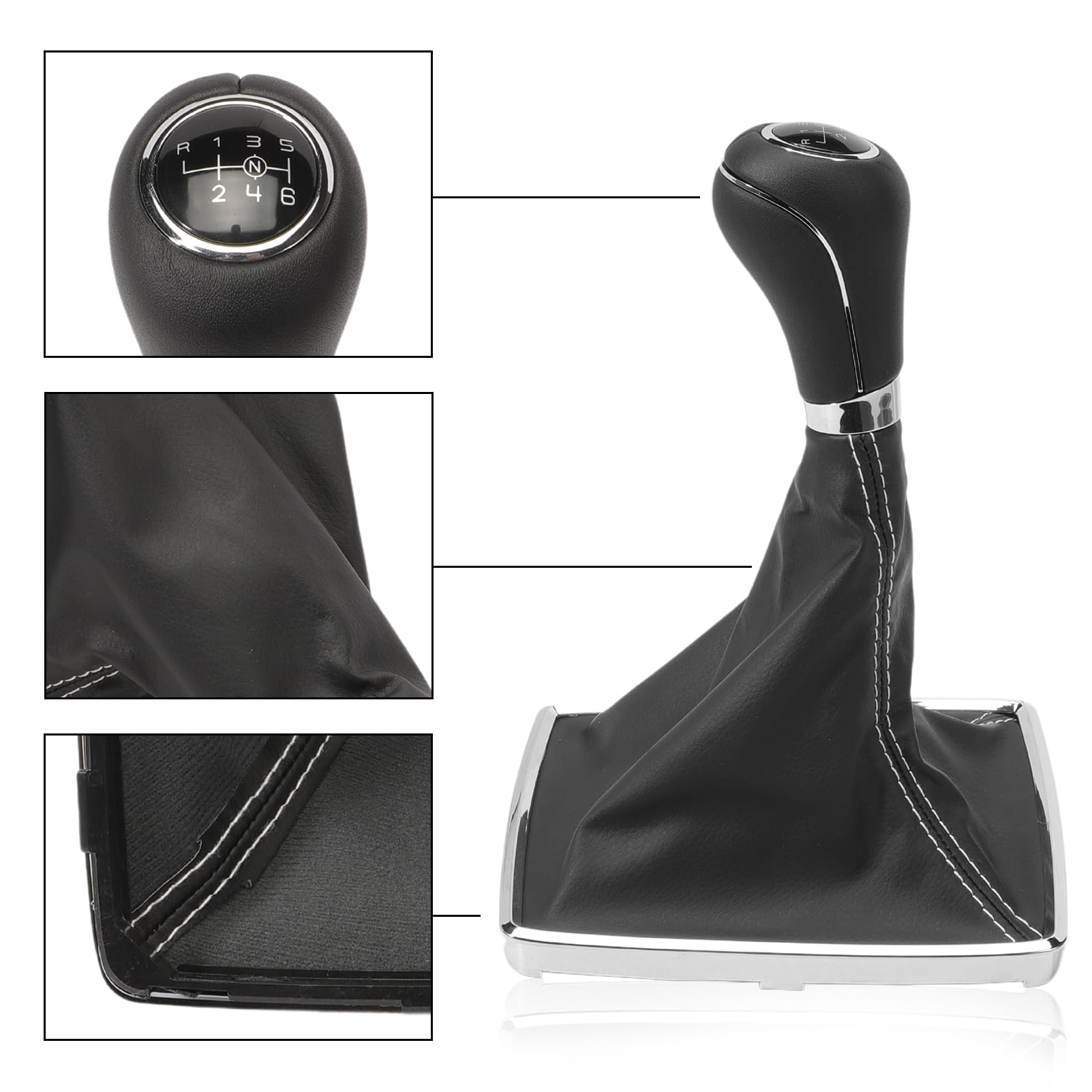Pomo de palanca de cambios para Mercedes Benz W203 S203 CL203 W209 W204 C204 C63 C300 C250 W207 A207 W212 (plata, R está en la parte superior