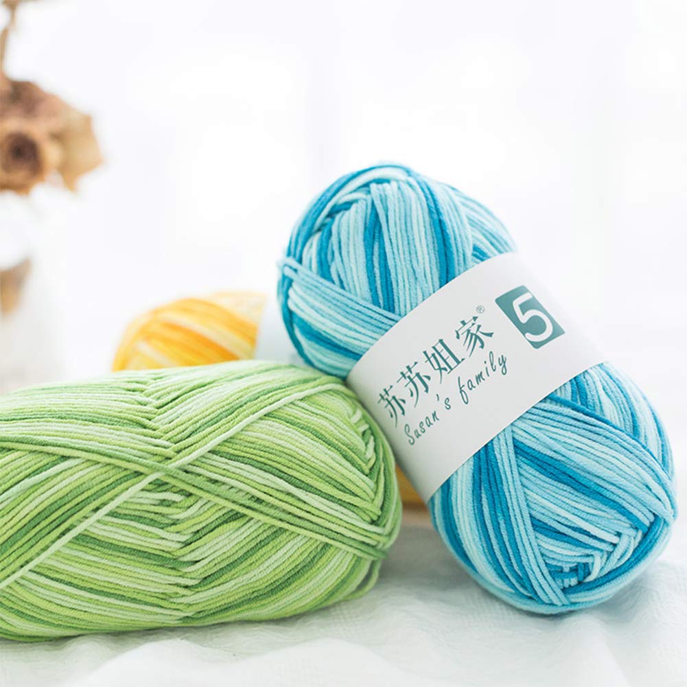600G Fünf Stränge Segment gefärbt gekämmte Baumwolle Garn-Bälle, Handgestrickte Baby-Pullover Schal Decken Puppen, mittleres Dicke Themen,05