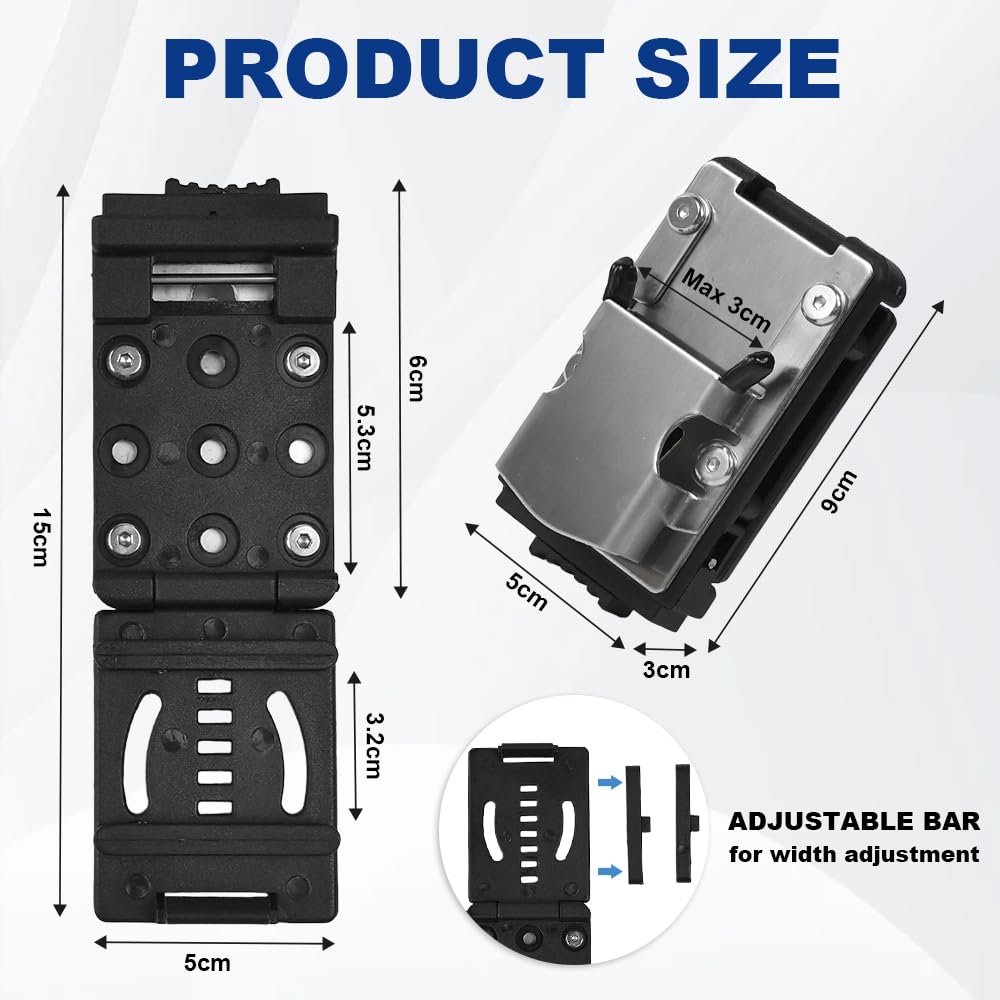 Portaherramientas Cinturón Porta Atornillador de Impacto Taladro Acero Inoxidable 304 Cordón Retráctil 1.6m