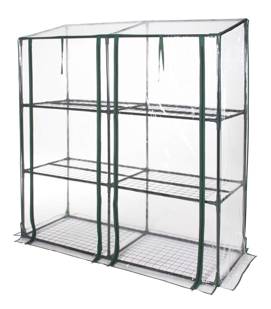'Invernadero con 3 bandejas – Acero diseño "L" 152 x "P" 50 x "H 135 cm, para proteger sus plantas en su jardín o en su Balcón