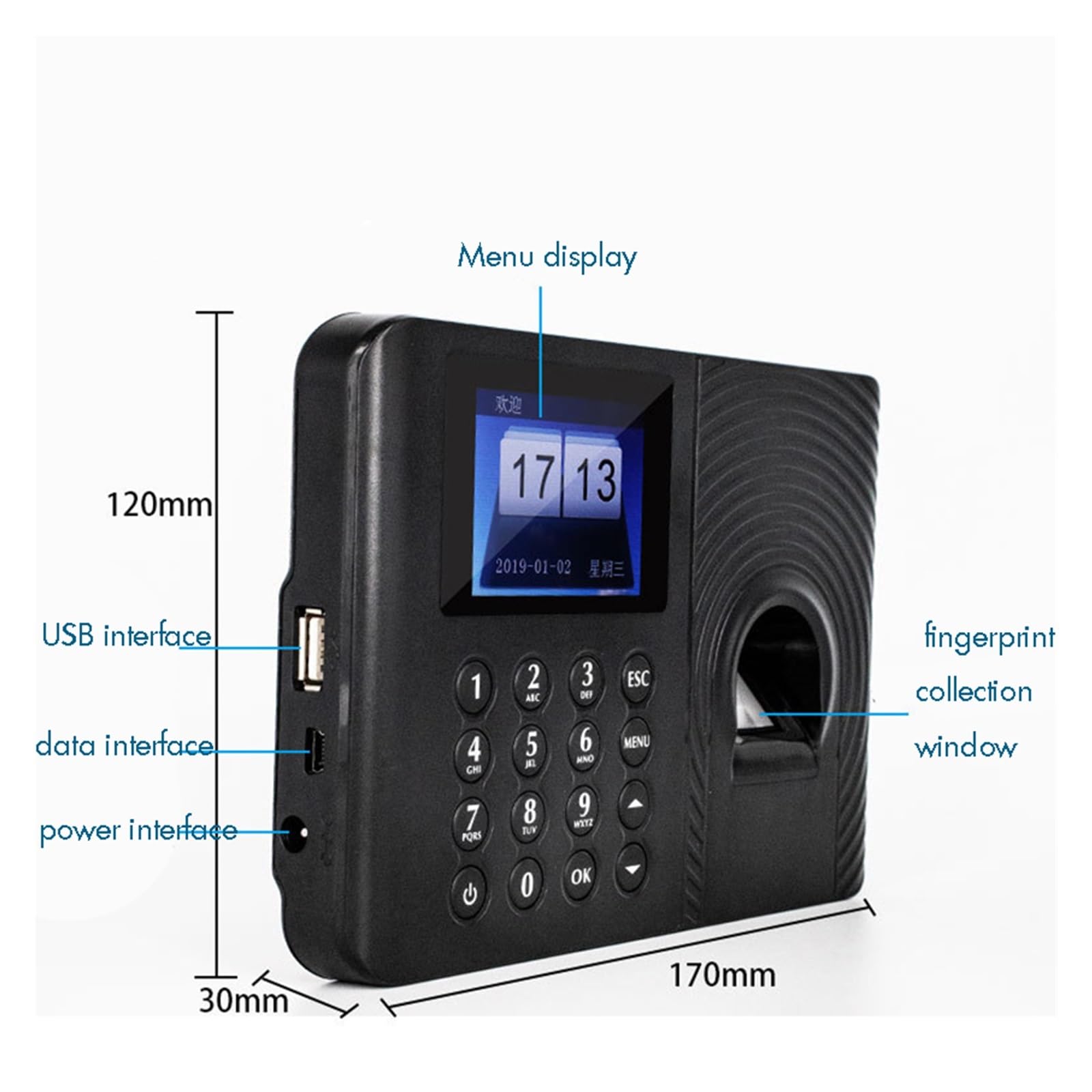 Orologi timbracartellini Macchina per la rilevazione delle presenze con Impronte digitali biometriche Sistema di rilevazione delle presenze con Password e Impronte digita,