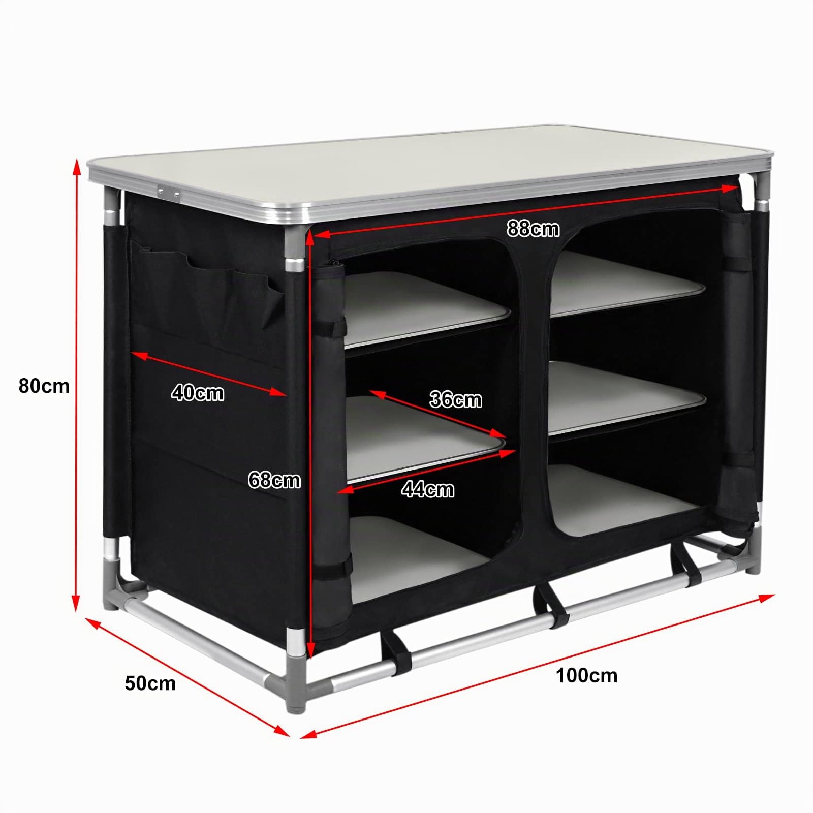 Froadp Armario de camping plegable con estructura de aluminio y bolsa de transporte, armario de cocina para exteriores, armario de cocina, armario de cocina, armario para camping, viajes, modelos a