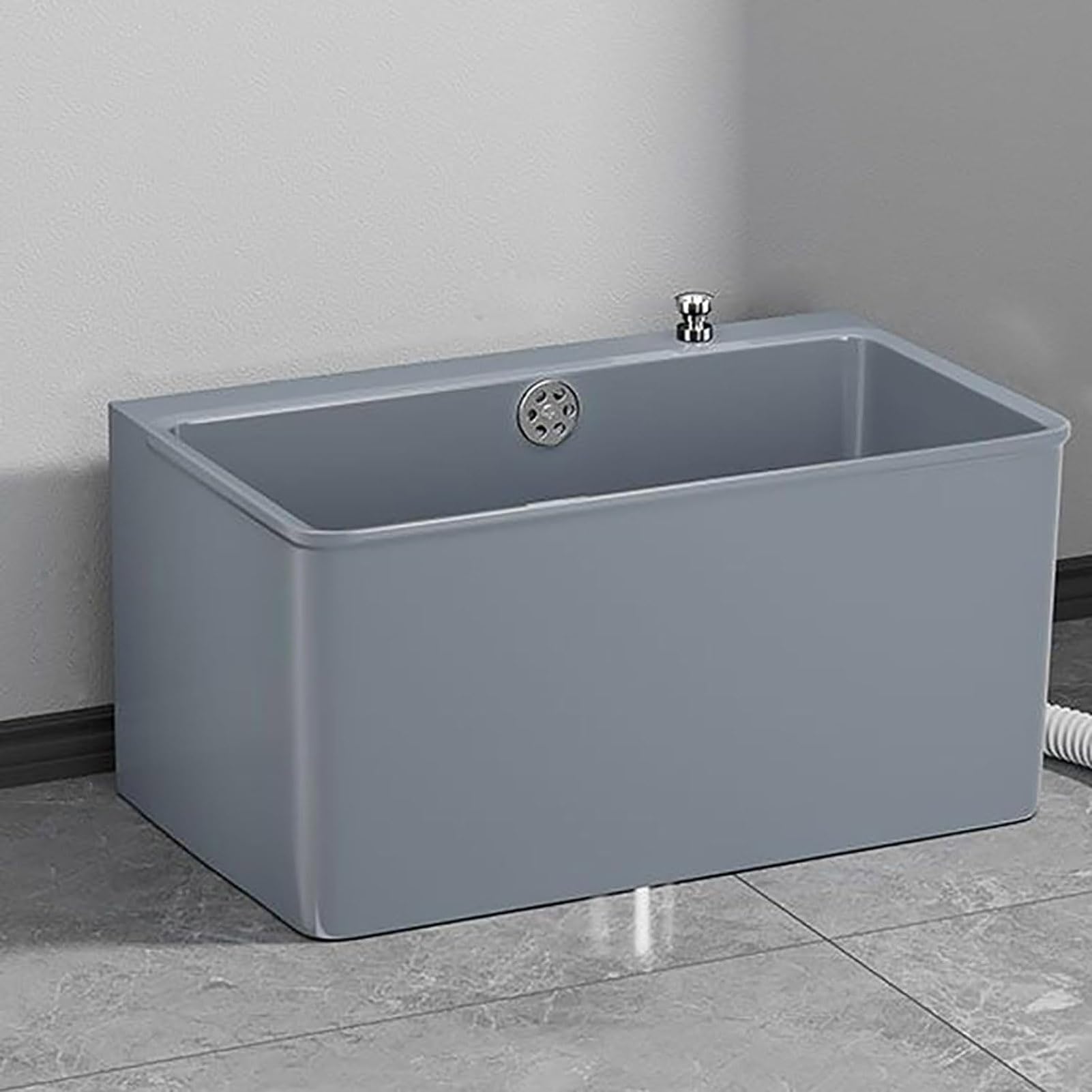 SaryEdge Mop Pool Slop Sinks,Commercial Mop Sink, Floor Standing Mop Service Basin, Multipurpose Utility Sink Laundry Tub for Home Bathroom Balcony Courtyards Outdo,Grey-48cm