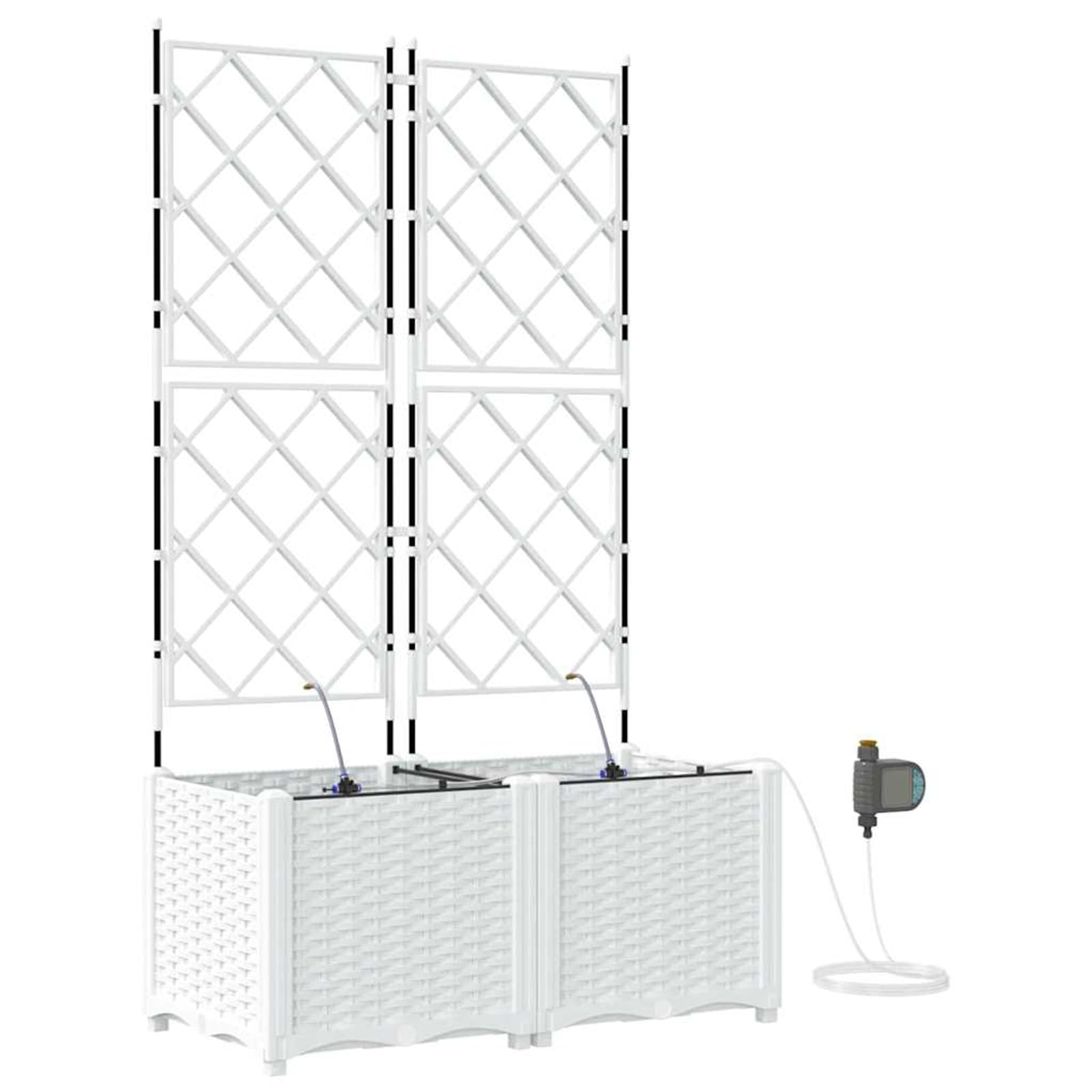 Geecher Vaso da Giardino con Sistema di irrigazione, 2 Pezzi, 80 x 40 x 142 cm, in Acciaio, fioriera per Esterno per Principianti e Appassionati di Giardinaggio