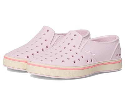 Native Shoes Kids Miles Slip-On (Toddler/Little Kid) Girls Shoes Barely Pink/Bone White : 4 Toddler M, Synthetic