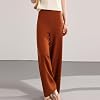 Pantalón de lana merino 100% para mujer de cintura alta y pierna ancha elástico 5