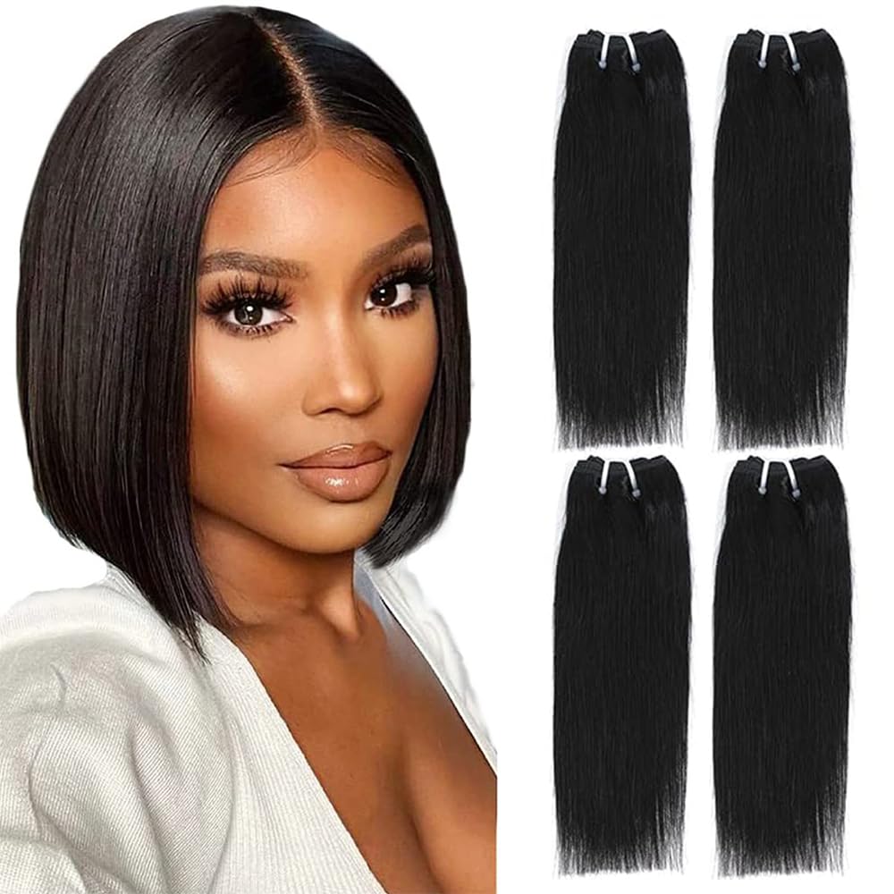 Straight Human Hair Bundle (8 Inch (Pack of 1))