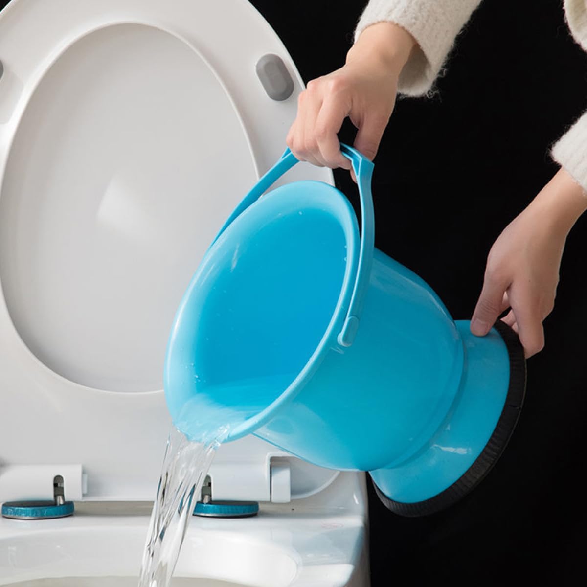 Ciieeo Vasino Portatile per Adulti Coperchio in Plastica Spessa, Vasetto da Notte Ergonomico per Anziani, Donne Incinte, Contenitore Urina Domestico Comodo e Sicuro