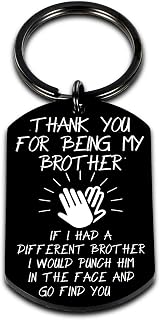 Brother Gifts Keychain for Big & Little Brothers - Anniversary, Valentines Day, Birthday, Christmas Gifts for Men