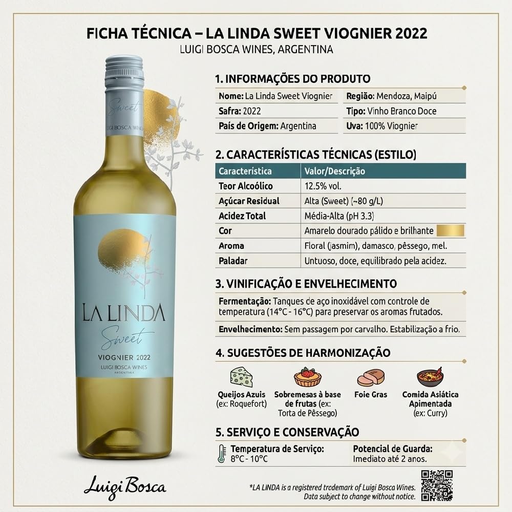 Vinho Branco La Linda Sweet Viognier 750ml | Amazon.com.br