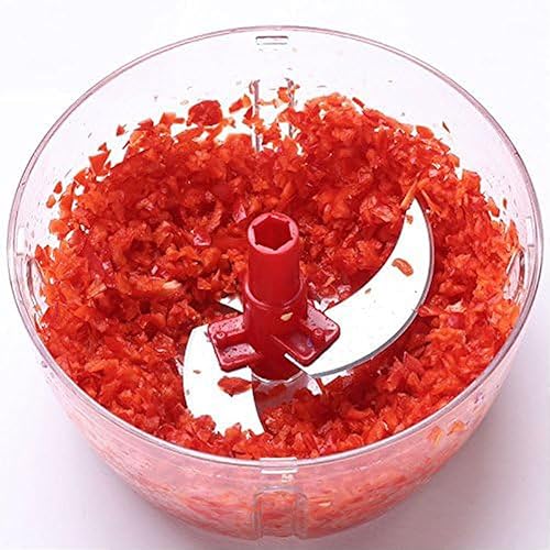 Miniatura 3 de Procesador de alimentos manual multifuncional,Picador de manivela manual de 8 tazas, licuadora con recipiente transparente, para verduras, carne,