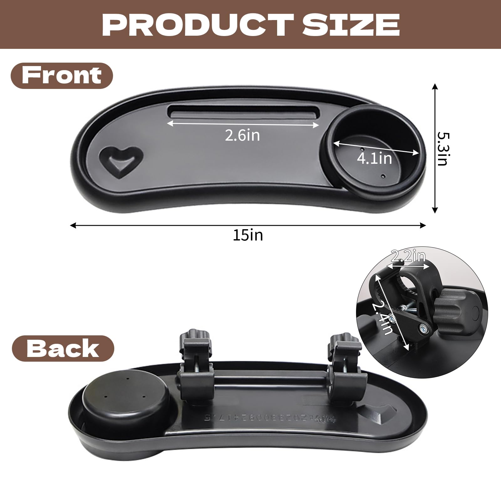 Uppababy Cruz 3-in-1 Stroller Tray - Cup Holder, Phone Stand & Snack Container Stroller Snack Tray