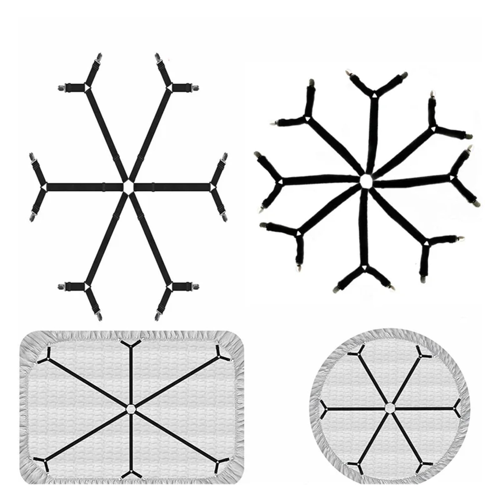 PFMSAAF bed sheet clips Bed sheet anti slip fastener, tablecloth, sofa cushion, elastic rope clip, bed fixing buckle, duvet cover, strap for bed(B-black 1pcs)