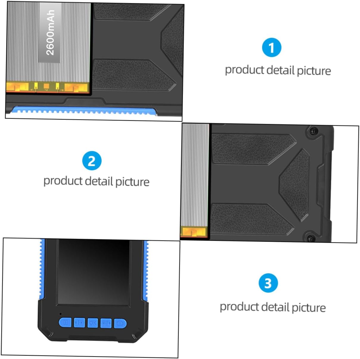 Unomor 1set High-Definition Industrial Inspection Camera Borescope Tool Display Led Light for Automotive and Equipment Maintenance
